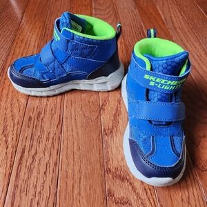 Skechers Kids Blue and Green Light-Up Sneakers